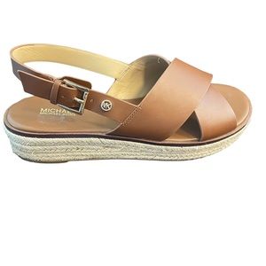 New! Michael Michael Kors Wedge Cross Strap Sandals 9.5
